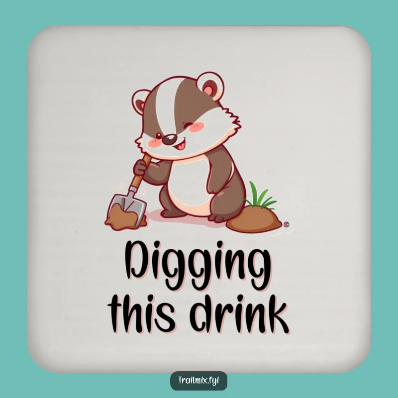 Funny Badger Digging Coasters: Protect Surfaces with Grit