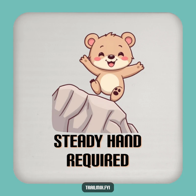 Funny Bear Cub Coaster - Protect Surfaces with Glee-ful Charm