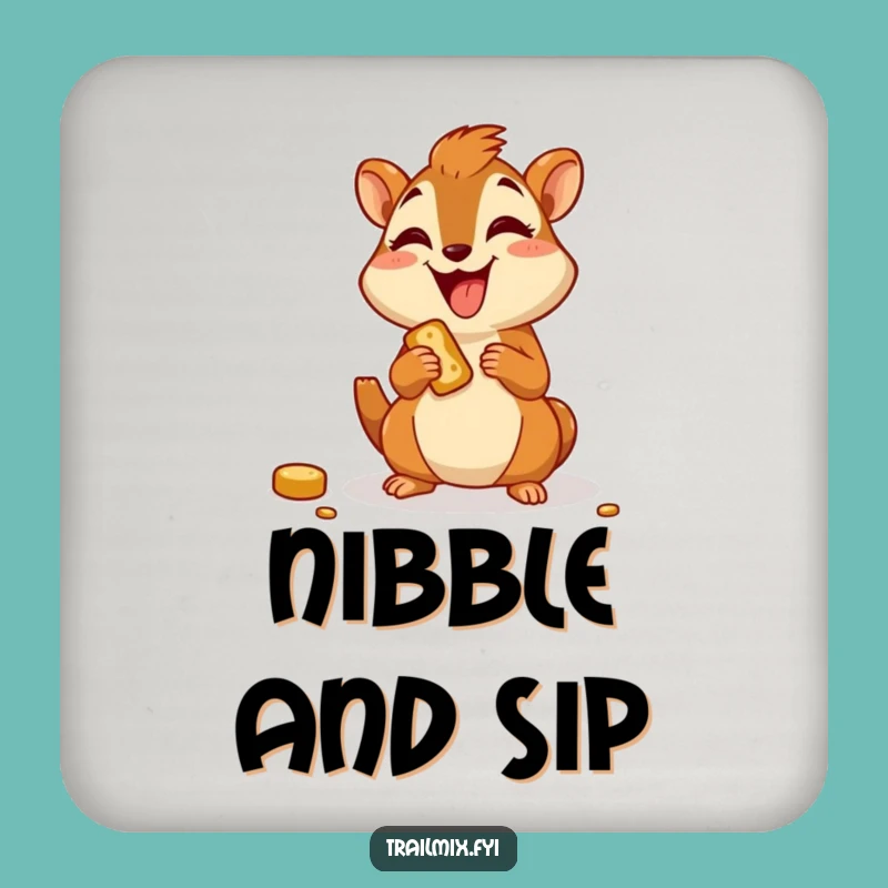 Funny Chipmunk Coaster Set - Joyful Character Drink Protection Gift