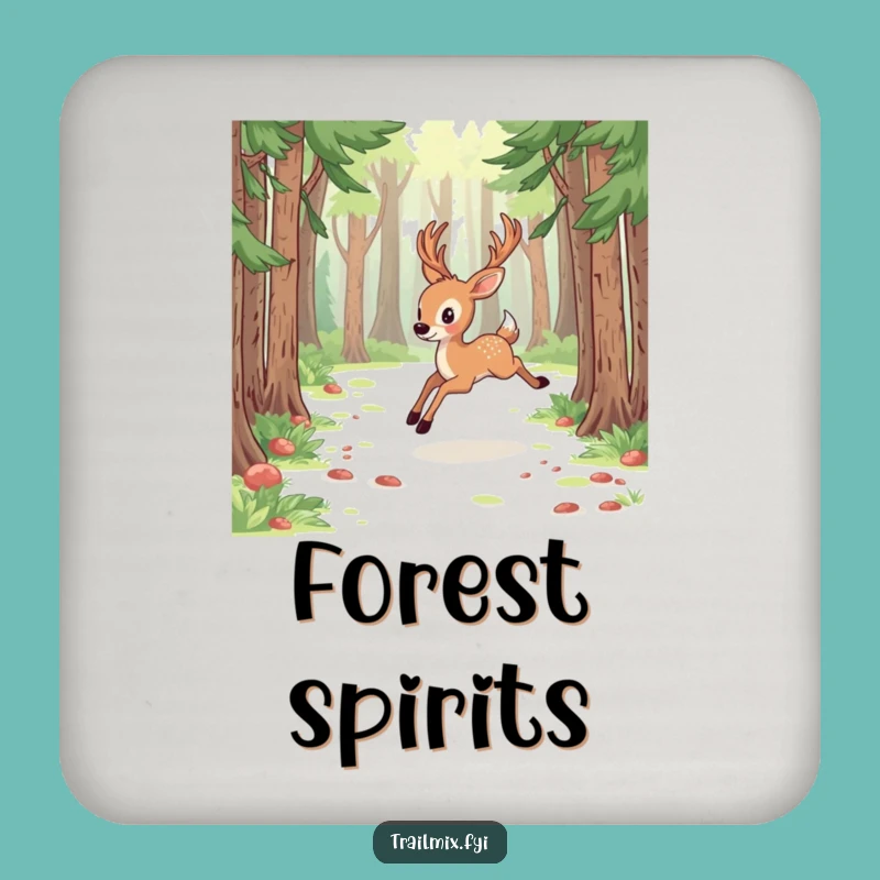 Funny Deer Forest Coaster Set: Energetic Bounding Protection Gift