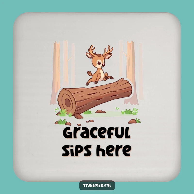 Funny Deer Leap Coaster Set: Graceful Jumper's Drink Protection, Fun Gift