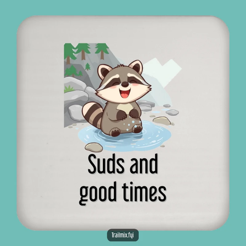 Funny Giggling Raccoon Coasters: Protect Surfaces with Humor, A Set of Funny Gifts