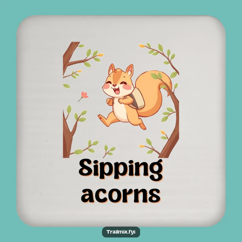 Funny Happy Squirrel Coaster Set - Adventurous Critter Protection for Surfaces