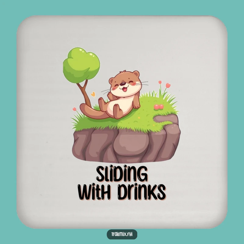 Funny Otter Slide Coasters: Protect Surfaces with Playful Charm