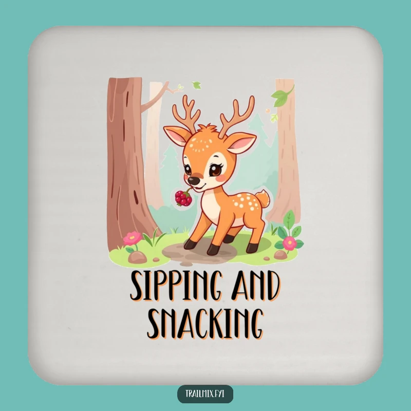 Funny Playful Deer Coaster: Protect Surfaces with Charm, Perfect Funny Gift