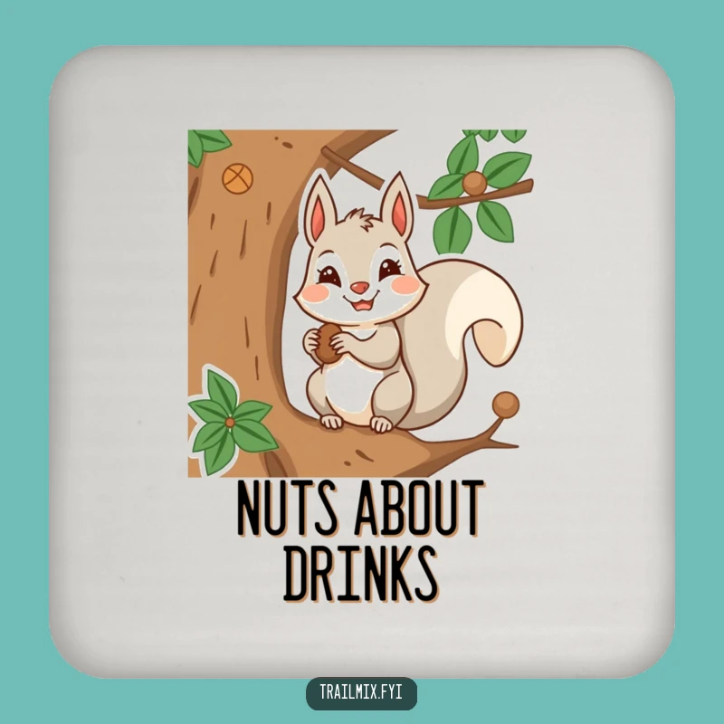 Funny Squirrel Nut Coaster Set: Determined Storer's Drink Protection, Fun Gift