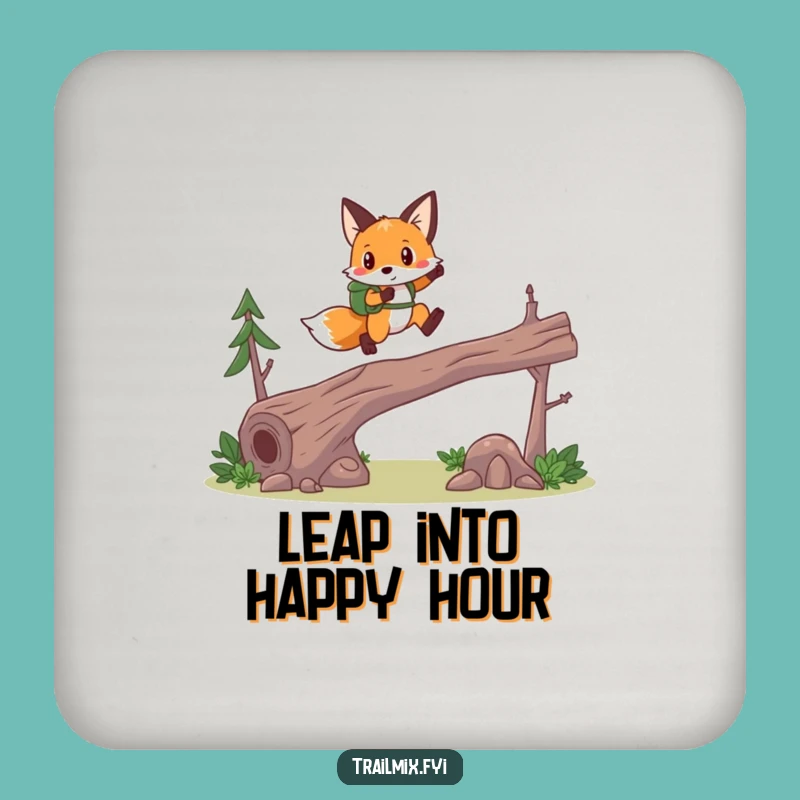 Funny Fox Hiker Coaster - Protect Surfaces with Brave Woodland Style