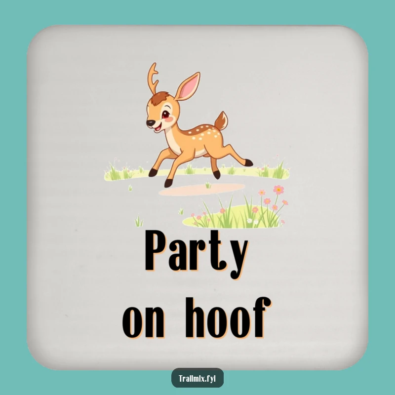 Funny Deer Meadow Bound Coaster - Joyful Table Protection Gift