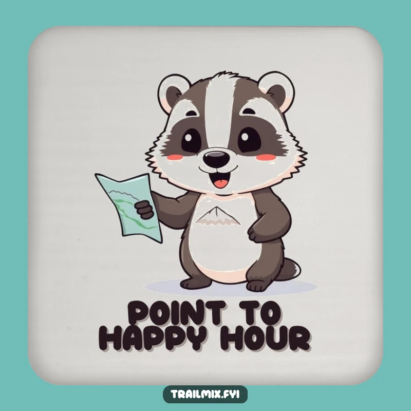 Funny Badger Map Coasters: Protect Surfaces with Comedic Navigation, Perfect Gift