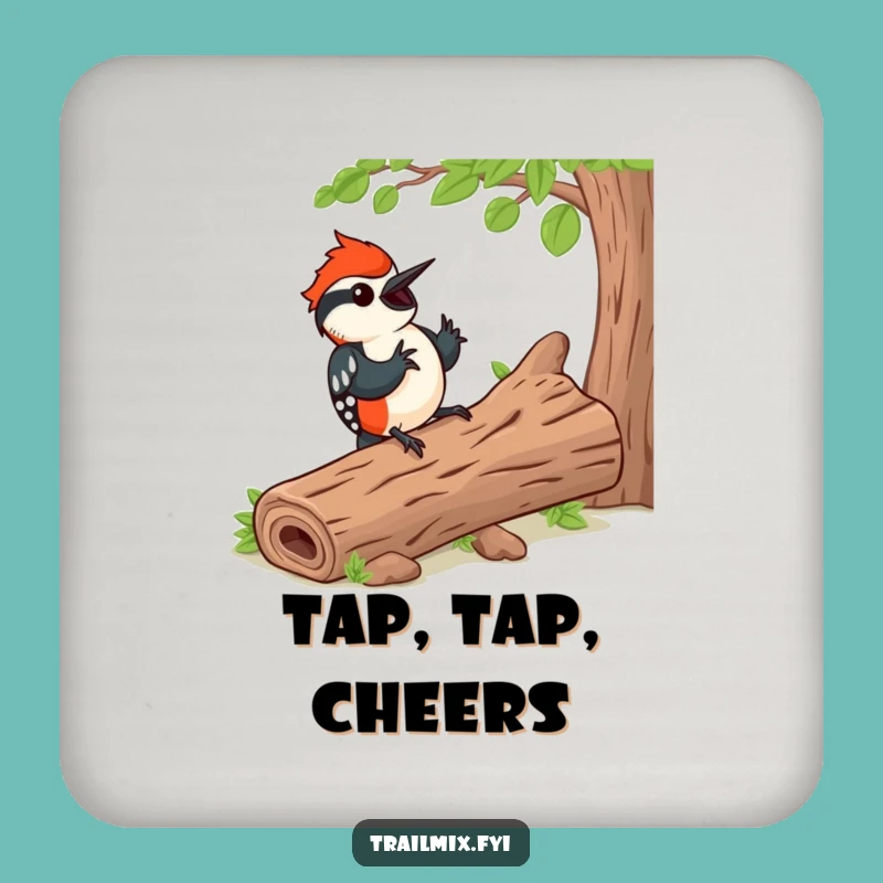 Funny Woodpecker Rhythm Coaster - Happy Table Protection Gift