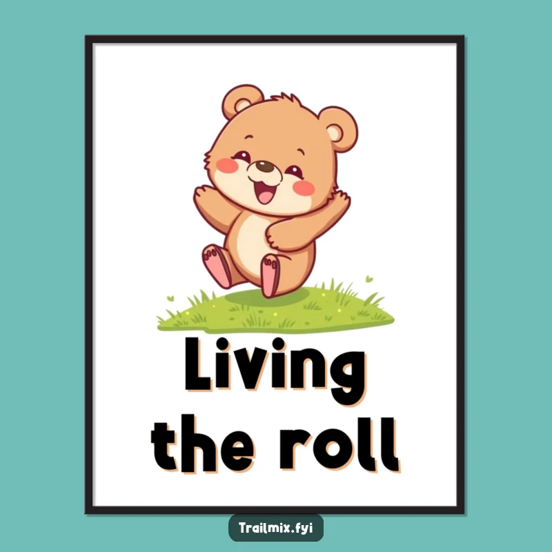 Funny Bear Cub Art Print: Whimsical Wall Decor, A Delightful Funny Gift