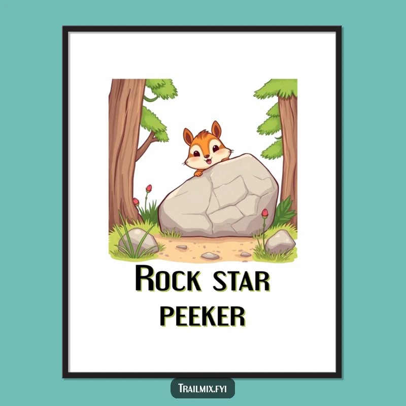 Funny Chipmunk Trail Poster: Adorable Wall Art for Nature Lovers Who Love Cute Animals!