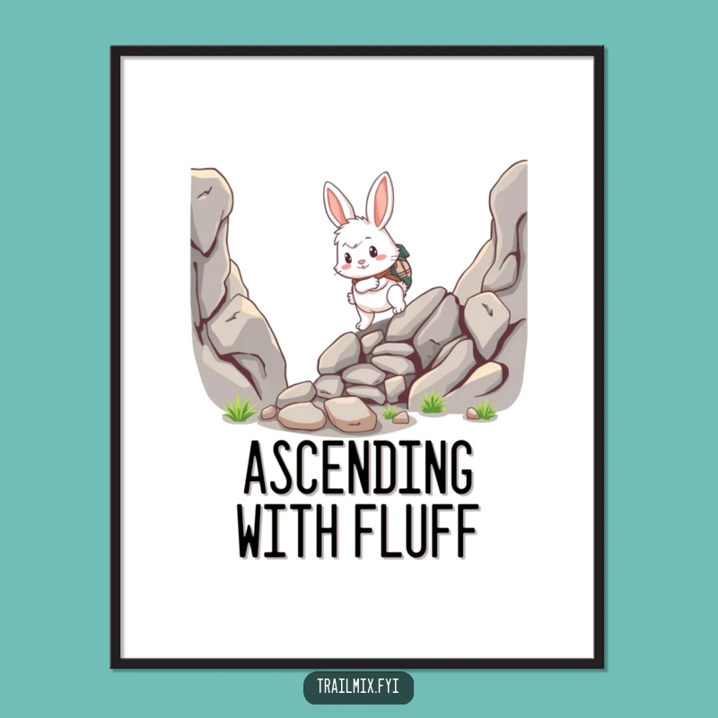 Funny Rabbit Adventurer Poster - Fluffy Hero Art for Wall Decor