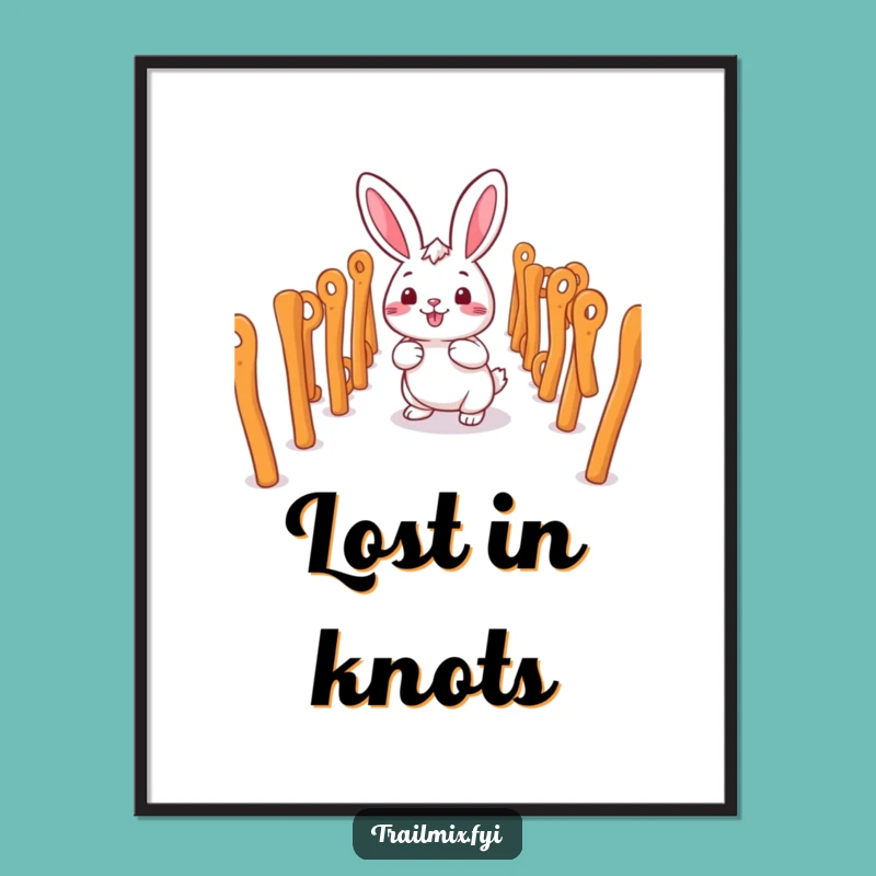 Funny Rabbit Pretzel Maze Poster - Happy & Hilarious Wall Art Gift