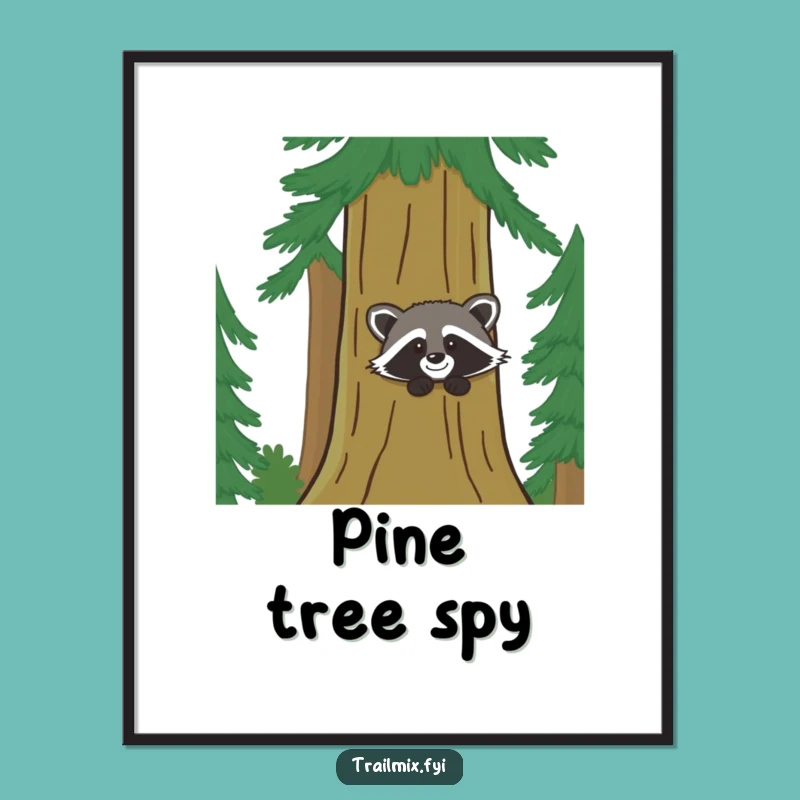 Funny Giggling Raccoon Poster: Hilarious Woodland Art for Your Walls