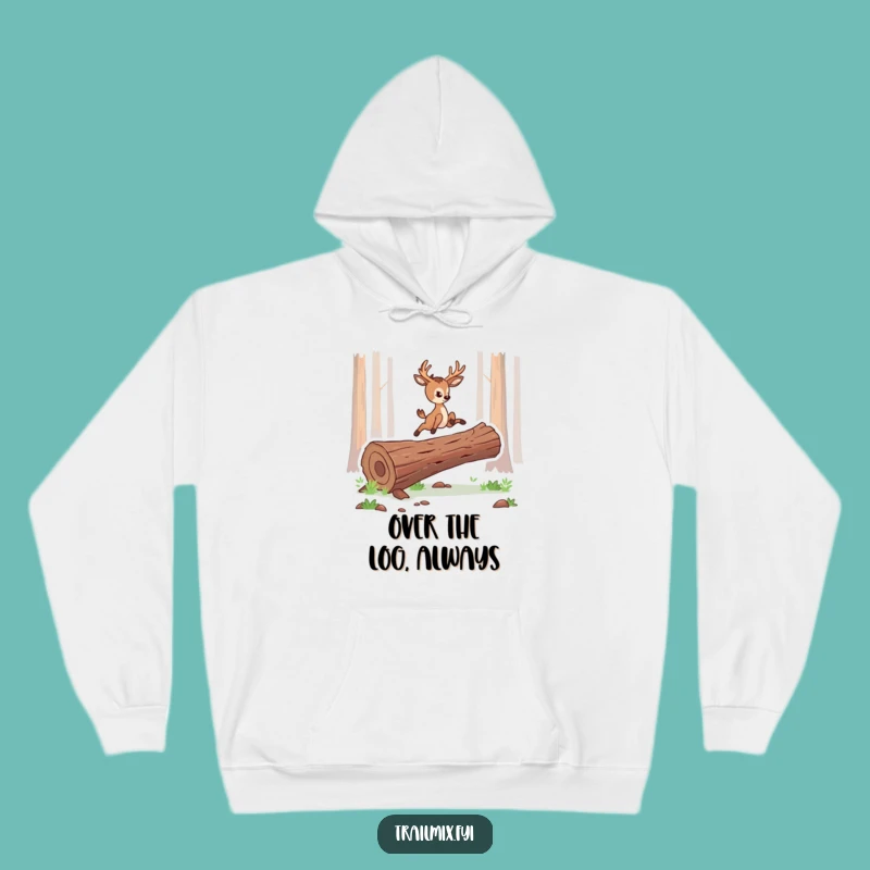 Cozy Funny Deer Hoodie: Graceful Jumper's Determined Comfort Gift