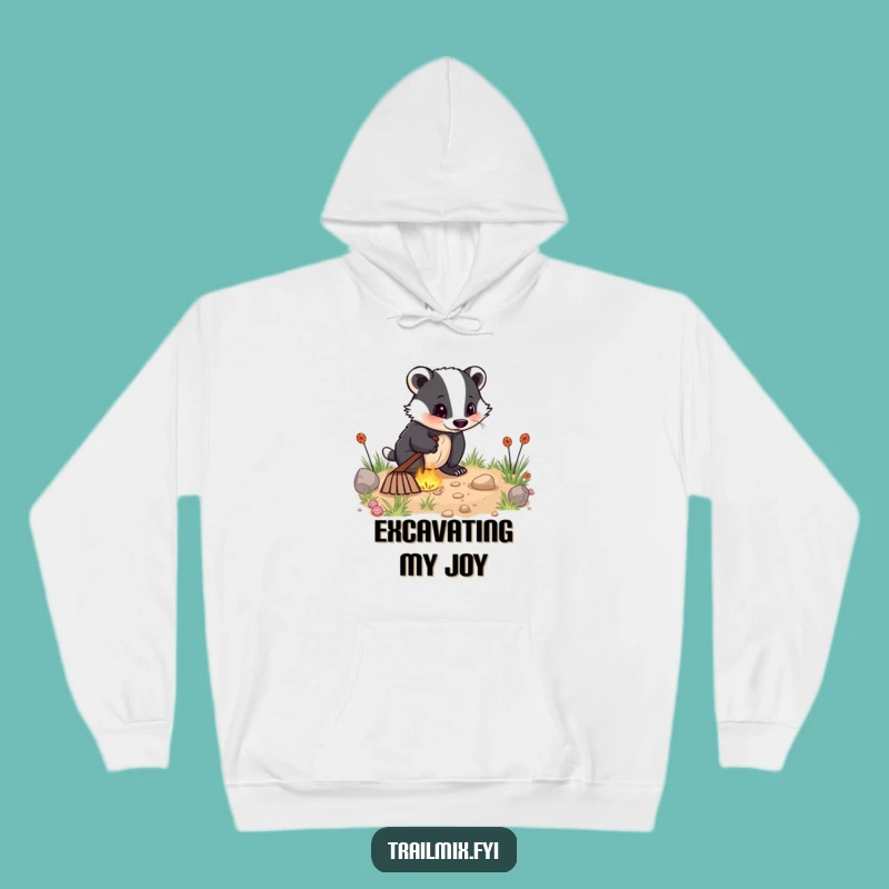 Funny Badger Digging Hoodie: Cozy Gift for Energetic Diggers and Animal Lovers!