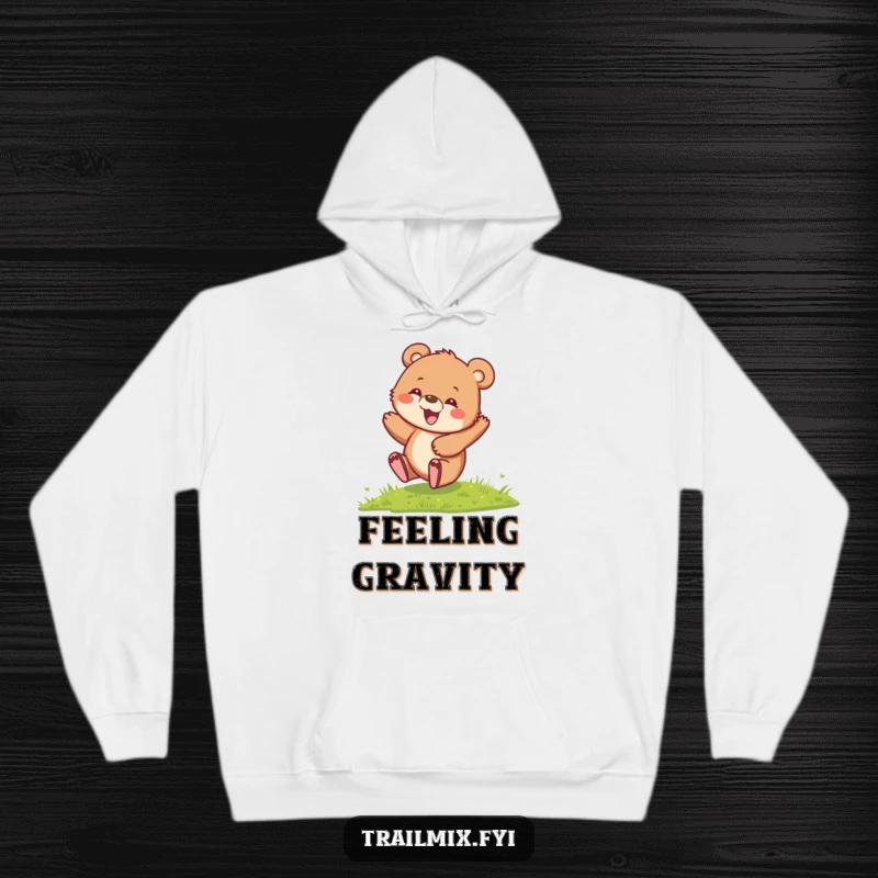 Funny Bear Cub Hoodie with a delighted cub rolling down a grassy incline, embodying comfort, warmth, and pure, uninhibited fun.