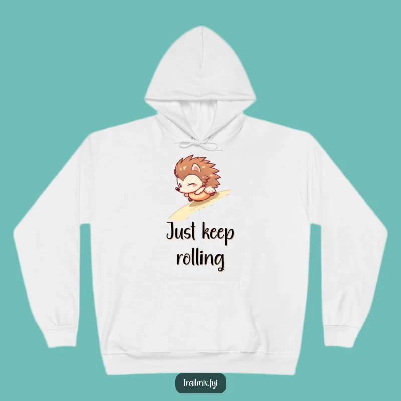 Funny Determination Hedgehog Hoodie - Cozy Rolling Ball Design for Laughs
