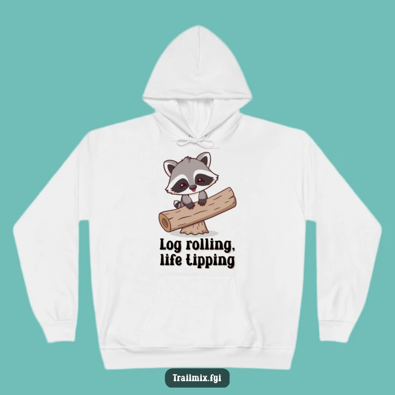 Funny Raccoon Balancing Hoodie - Cozy Cartoon Fun Gift