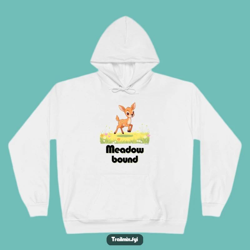 Funny Deer Fawn Bounding Hoodie: Cozy and Hilarious Meadow Companion