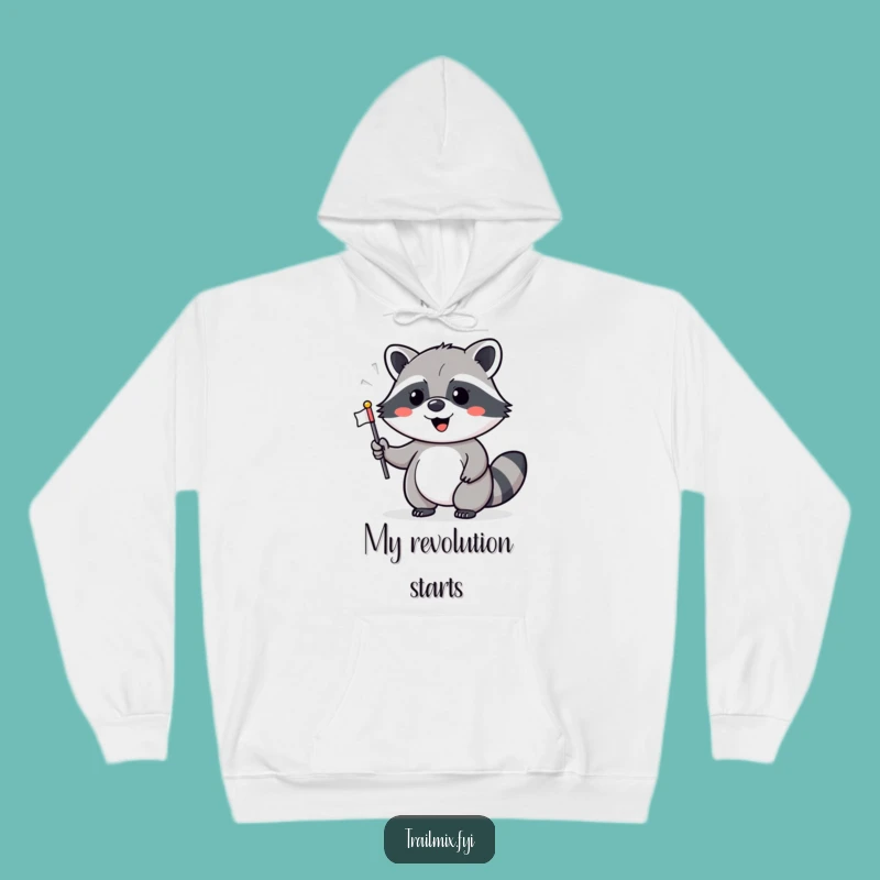 Funny Raccoon Flag Waving Hoodie - Cozy Celebration Gift