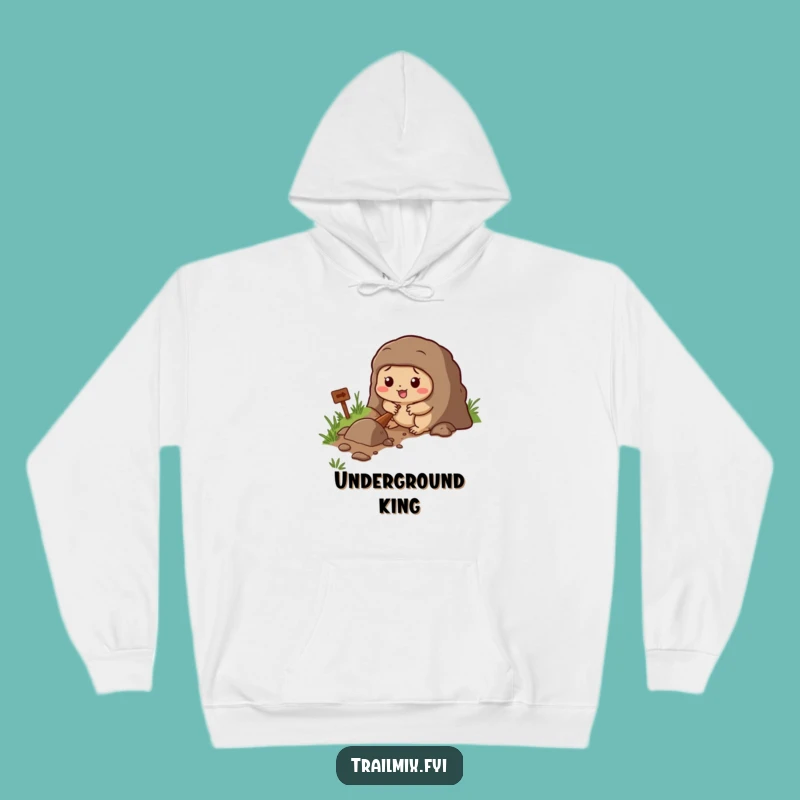 Funny Mole Digging Hoodie - Cozy Determined Character Trail Sweatshirt Gift