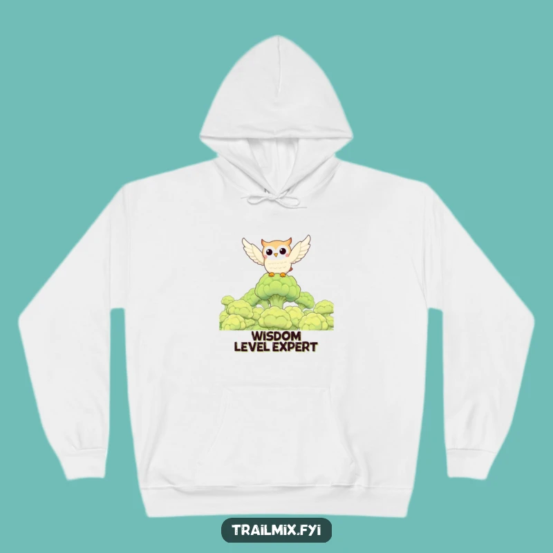 Cozy Funny Owl Broccoli Forest Hoodie: Warmth Meets Whimsical Humor!