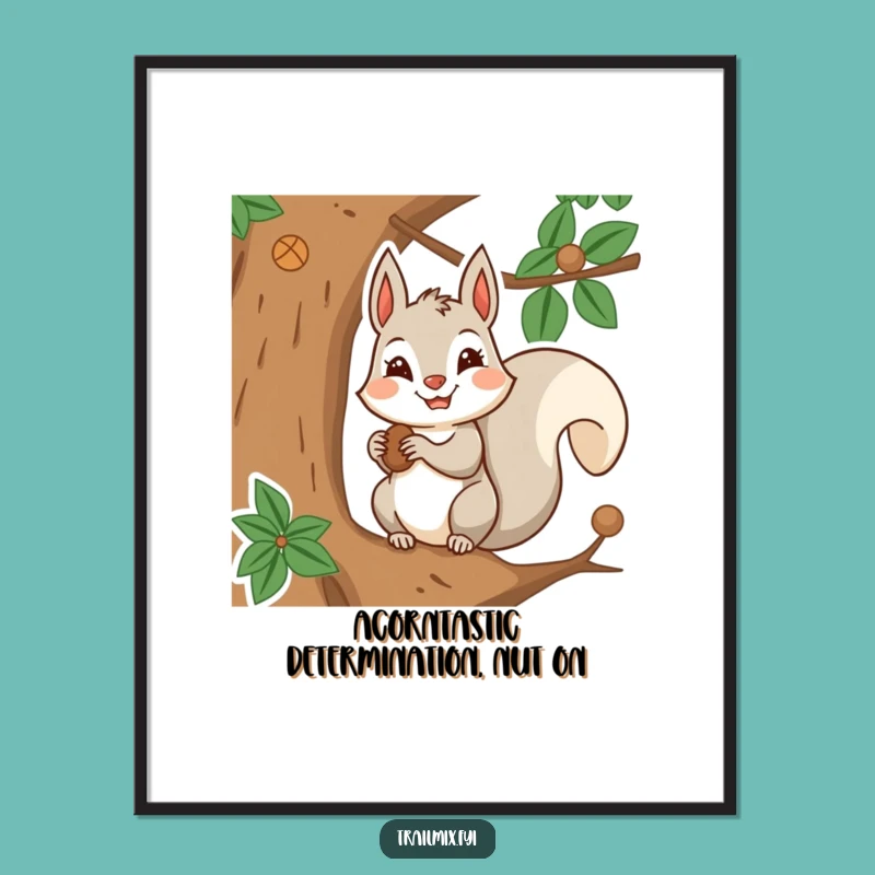 Funny Free Printable Squirrel Wall Art: Determined Nut Storing Downloadable Decor