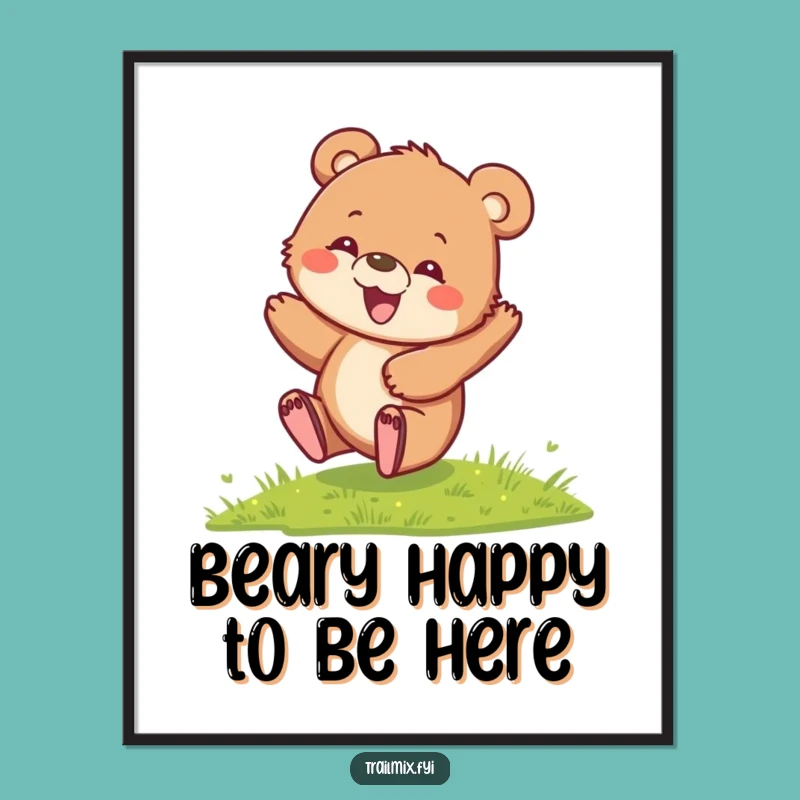 Free Printable Bear Cub Art: Playful Animal Downloadable Wall Decor for Joyful Spaces