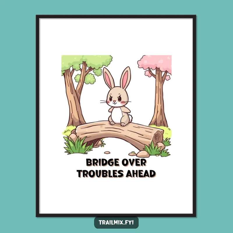 Free Printable Wall Art: Brave Rabbit Crossing, Determined Forest Downloadable Art