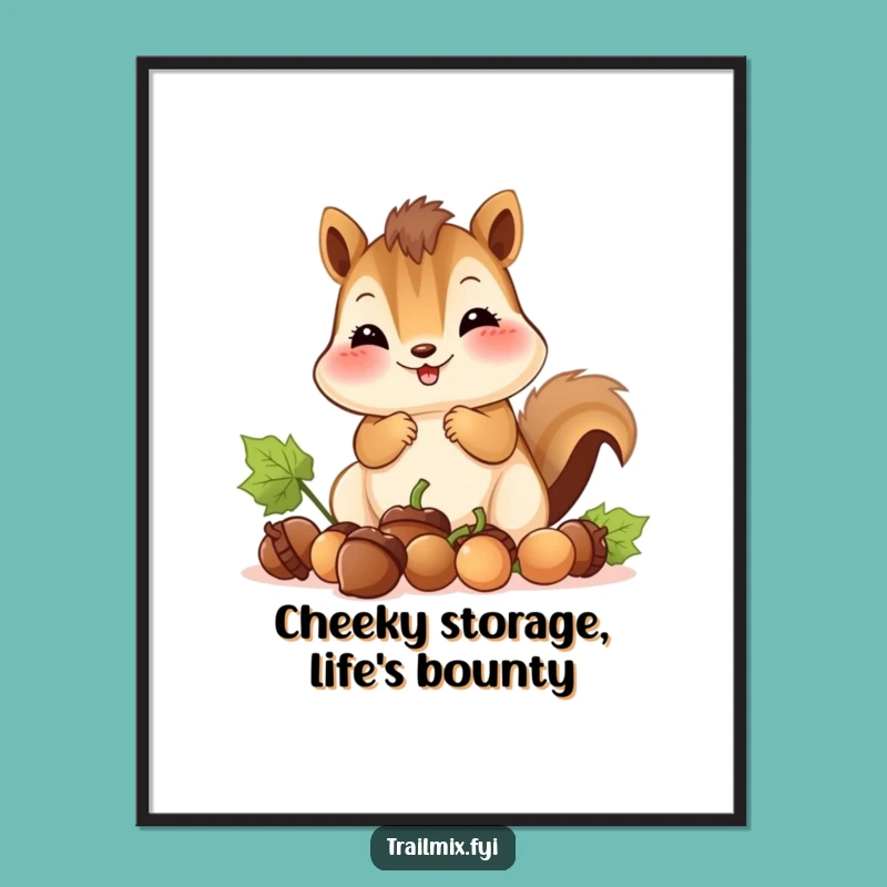 Funny Free Printable Wall Art: Chipmunk Filling Cheeks For Downloadable Decor