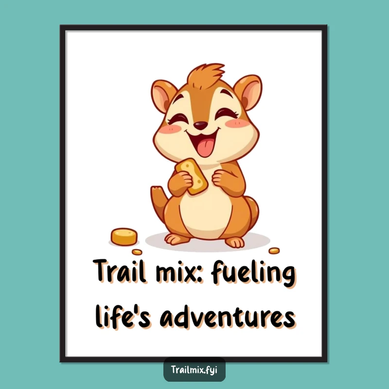 Free Printable Wall Art: Happy Chipmunk Munching Funny Downloadable Decor