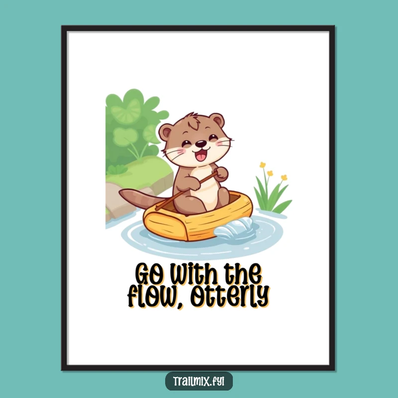 Free Printable Wall Art: Otter Rafting Adventure - Funny Downloadable Decor