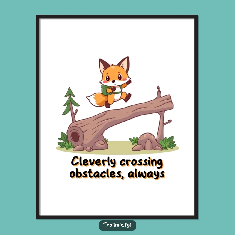 Funny Free Printable Fox Hiker Wall Art: Dynamic Downloadable Adventure Decor