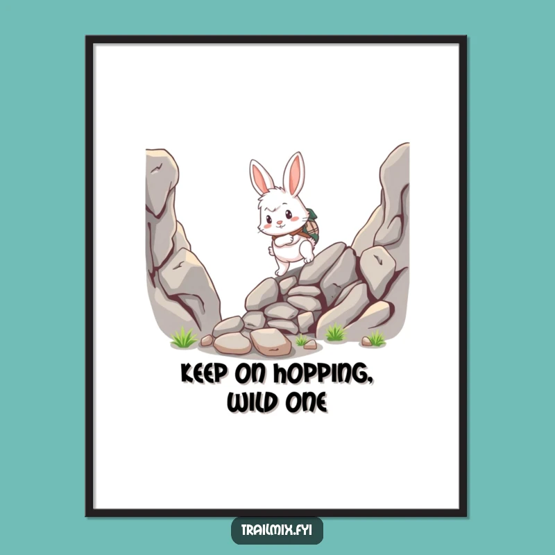Funny Free Printable Rabbit Art: Adventurous Scramble Downloadable Wall Decor