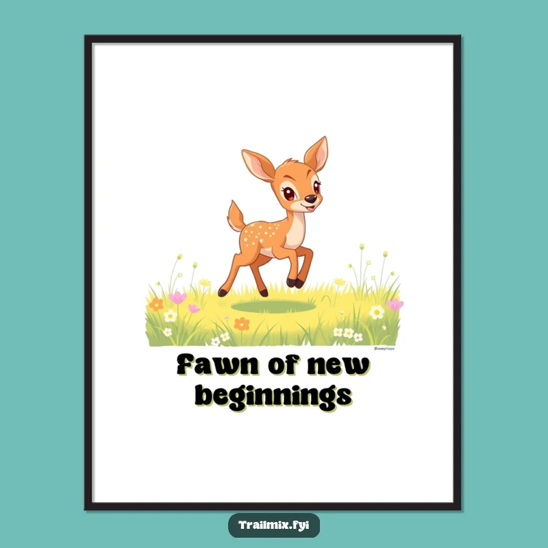 Funny Free Printable Wall Art: Fawn Bounds Decor, Downloadable Art for Meadow Charm