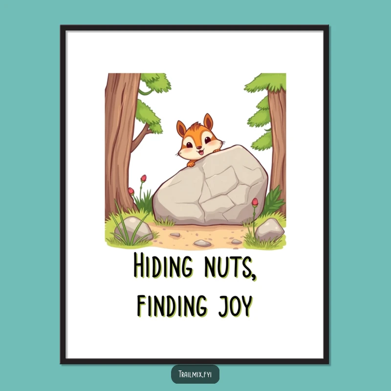 Funny Free Printable Wall Art: Chipmunk Trailside Peek, DIY Decor!