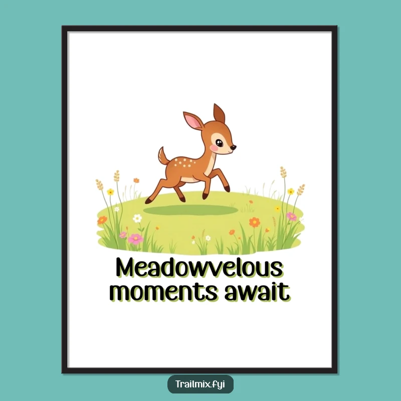 Funny Free Printable Wall Art: Playful Deer - Meadow Dancer DIY Decor