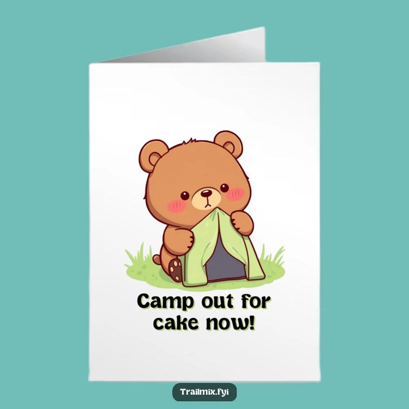 Free Printable Birthday Card: Bear's Camping Trip - Determined DIY Downloadable Gift