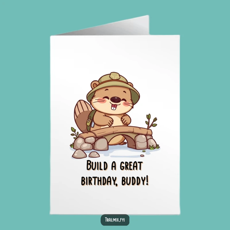 Free Printable Beaver Birthday Card: Constructive Downloadable Celebration Gift