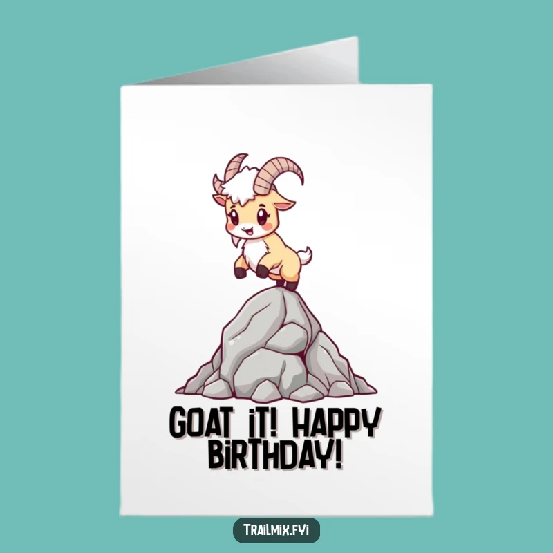 Free Printable Birthday Card: Goat's Bold Balance for Your Big Day