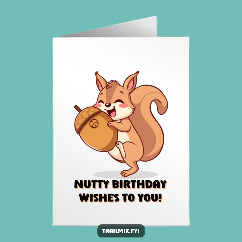 Free Printable Birthday Card: Squirrel's Acorn Climb - Joyful DIY Downloadable Gift