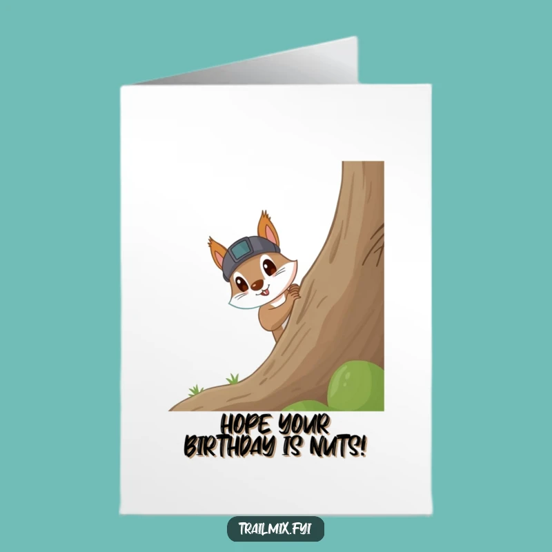Free Printable Birthday Card: Curious Squirrel - Adventurous Downloadable Gift