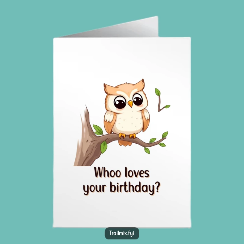 Funny Free Printable Birthday Card: Watching Owl, Wise Downloadable Gift