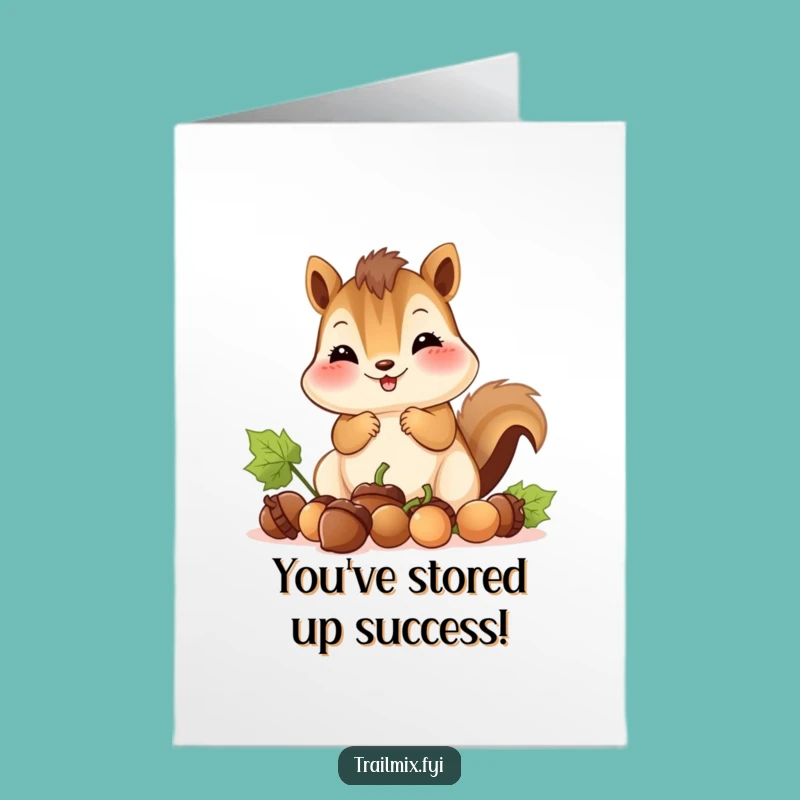 Free Printable Congrats Card: Chipmunk's Bounty For Your Success, Downloadable Gift