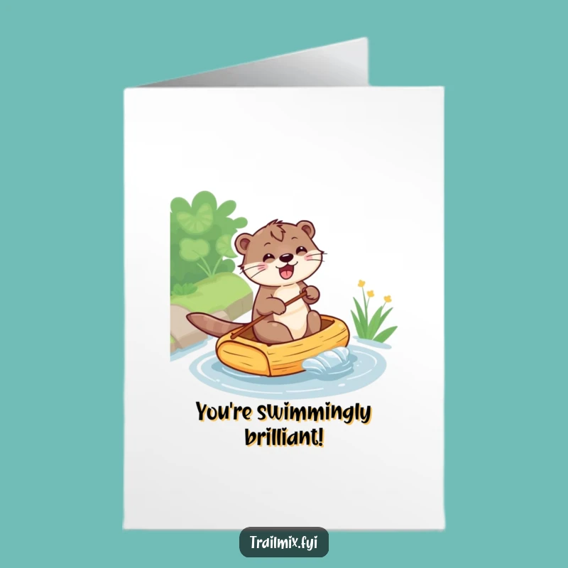 Free Printable Congrats Card: Otter Rafting Success - Funny Downloadable
