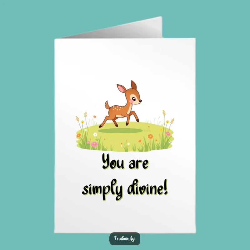 Free Printable Congrats Card: Playful Deer - Bound for Success DIY Download