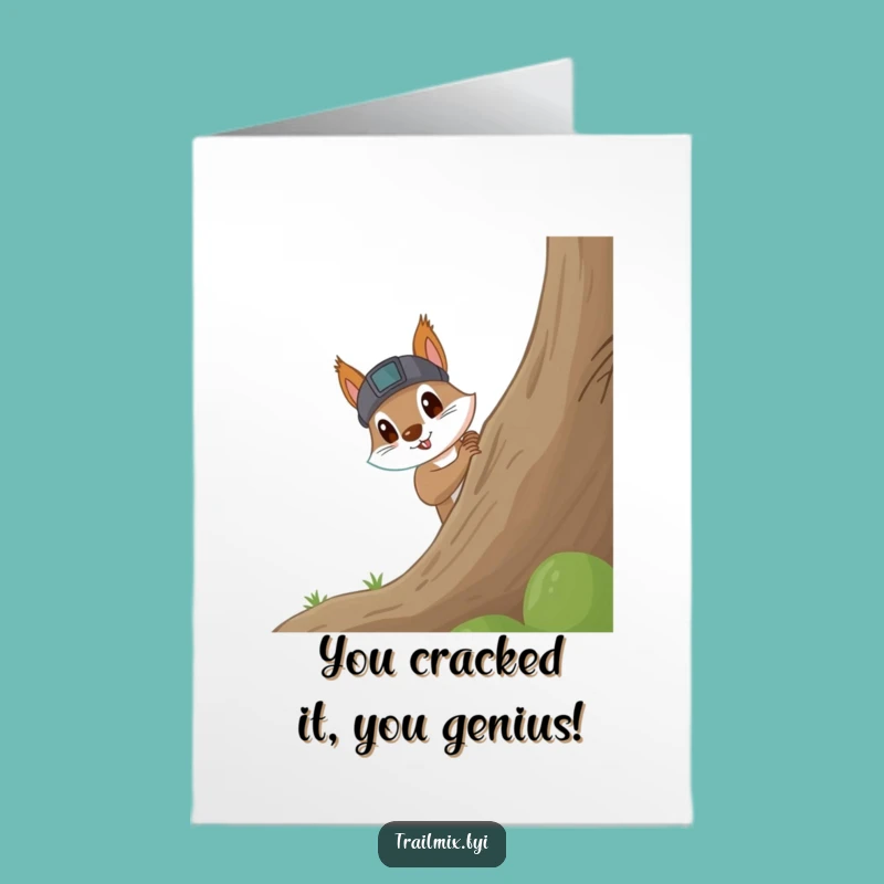 Free Printable Congrats Card: Squirrel Peeking - Exciting Downloadable Greeting