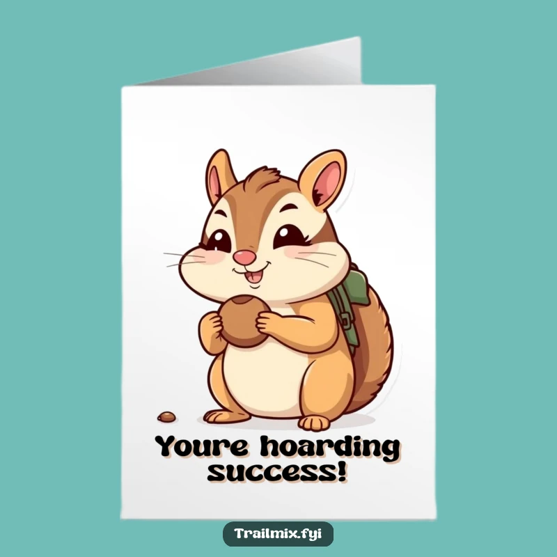 Free Printable Congratulations Card: Chipmunk's Nutty Success - Funny Downloadable Gift